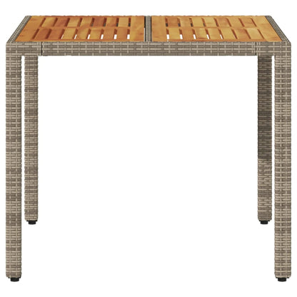 Tuintafel Met Acaciahouten Blad Poly Rattan