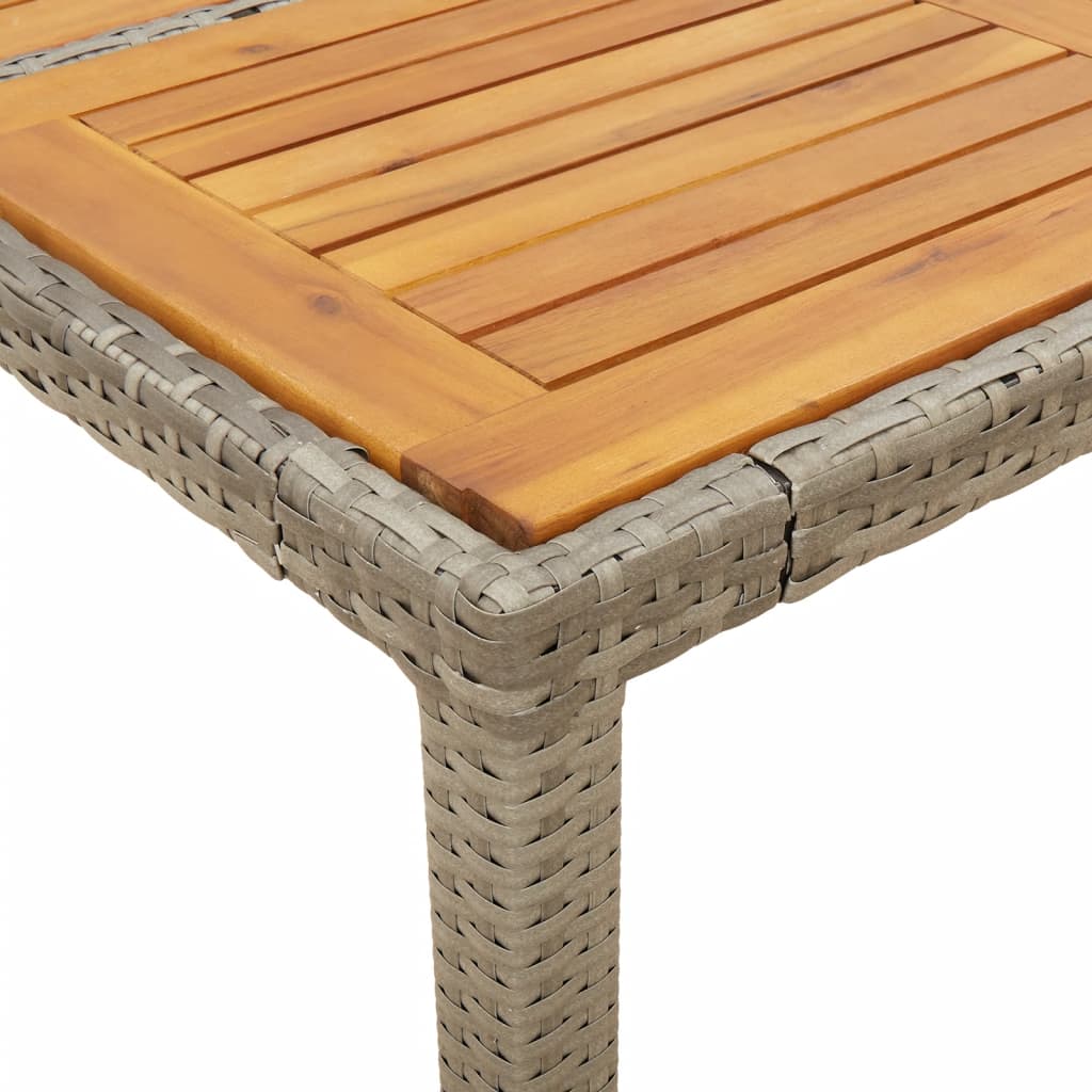 Tuintafel Met Acaciahouten Blad Poly Rattan