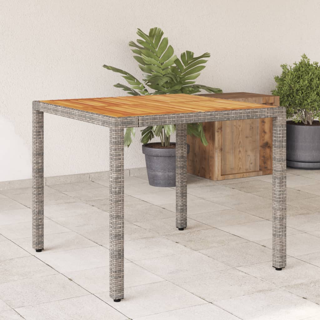 Tuintafel Met Acaciahouten Blad Poly Rattan