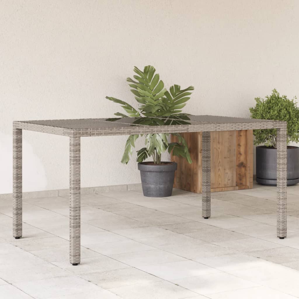 Tuintafel Met Glazen Blad 150X90X75 Cm Poly Rattan