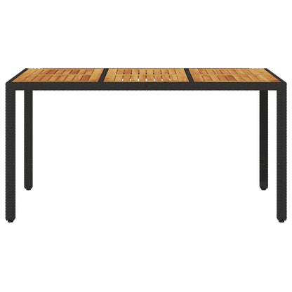 Tuintafel Met Acaciahouten Blad 150X90X75 Cm Poly Rattan