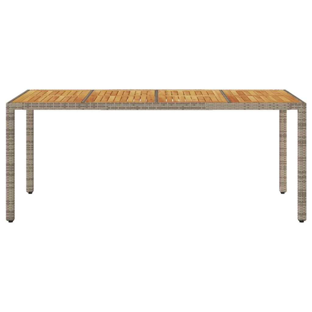 Tuintafel Met Acaciahouten Blad 190X90X75 Cm Poly Rattan