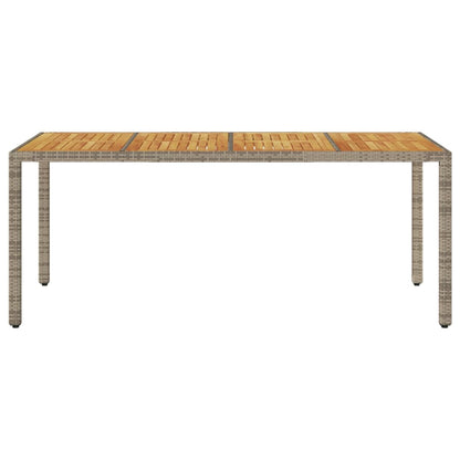 Tuintafel Met Acaciahouten Blad 190X90X75 Cm Poly Rattan