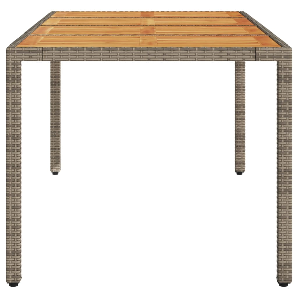 Tuintafel Met Acaciahouten Blad 190X90X75 Cm Poly Rattan