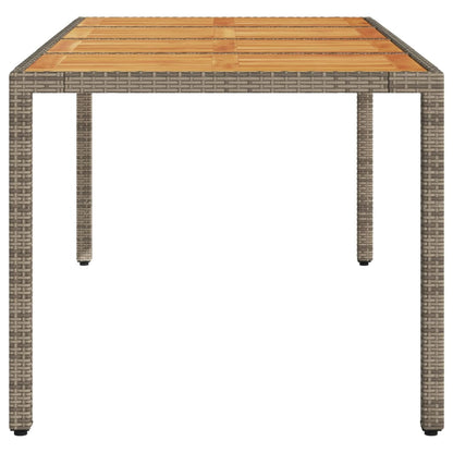 Tuintafel Met Acaciahouten Blad 190X90X75 Cm Poly Rattan