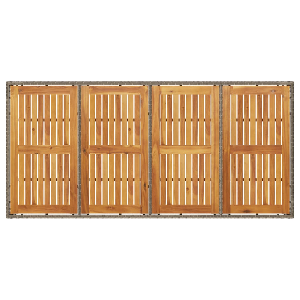 Tuintafel Met Acaciahouten Blad 190X90X75 Cm Poly Rattan