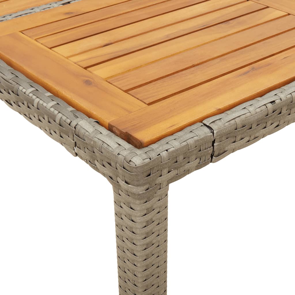 Tuintafel Met Acaciahouten Blad 190X90X75 Cm Poly Rattan