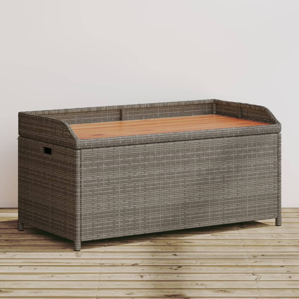 Opbergbankje Poly Rattan Acaciahout