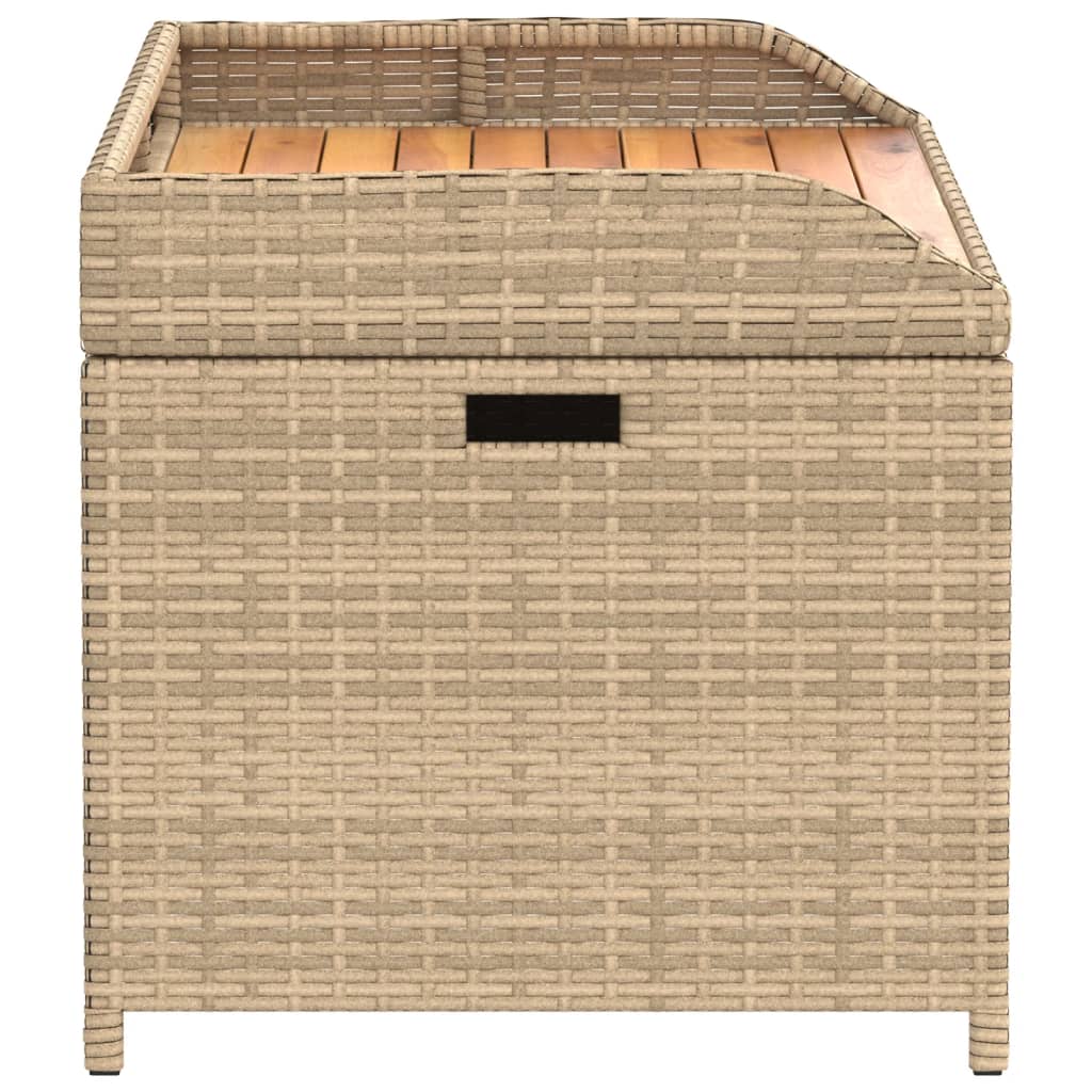 Opbergbankje Poly Rattan Acaciahout