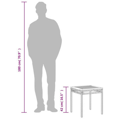 Tuintafel 38X38X42 Cm Poly Rattan En Acaciahout