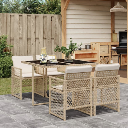 7-Delige Tuinset Met Kussens Poly Rattan
