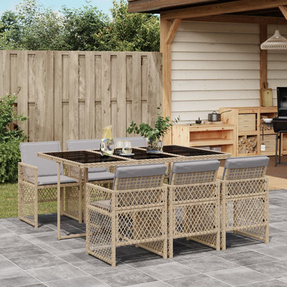 7-Delige Tuinset Met Kussens Poly Rattan