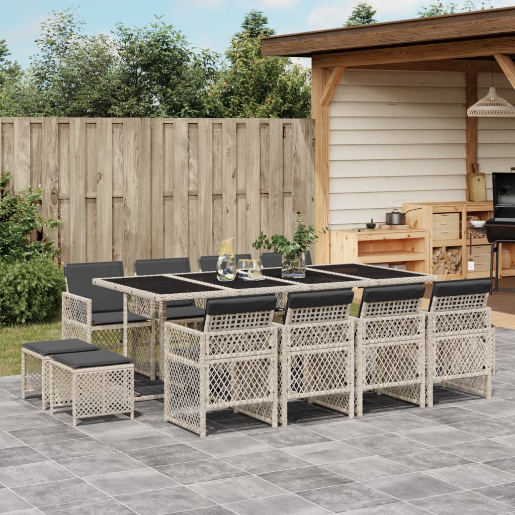 13-Delige Tuinset Met Kussens Poly Rattan