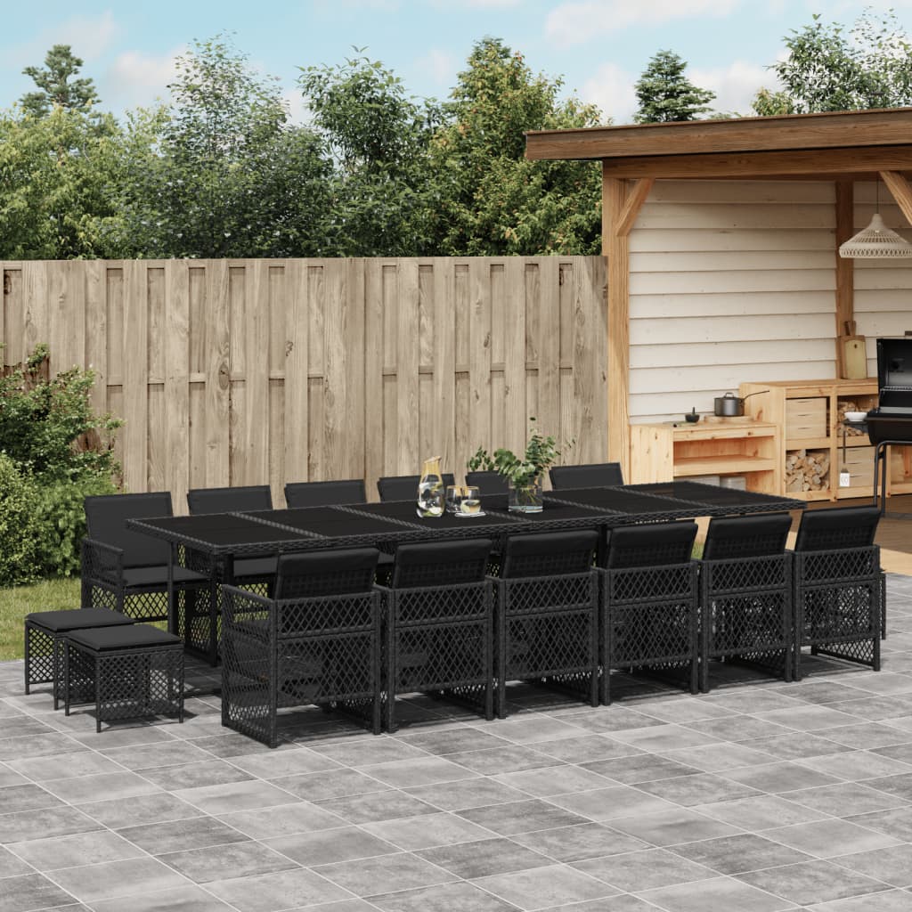 13-Delige Tuinset Met Kussens Poly Rattan
