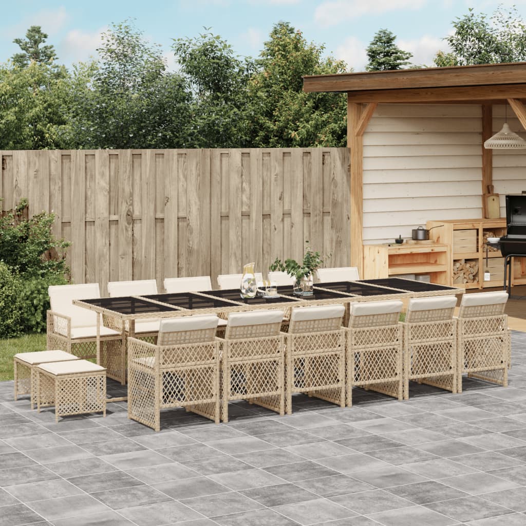 13-Delige Tuinset Met Kussens Poly Rattan