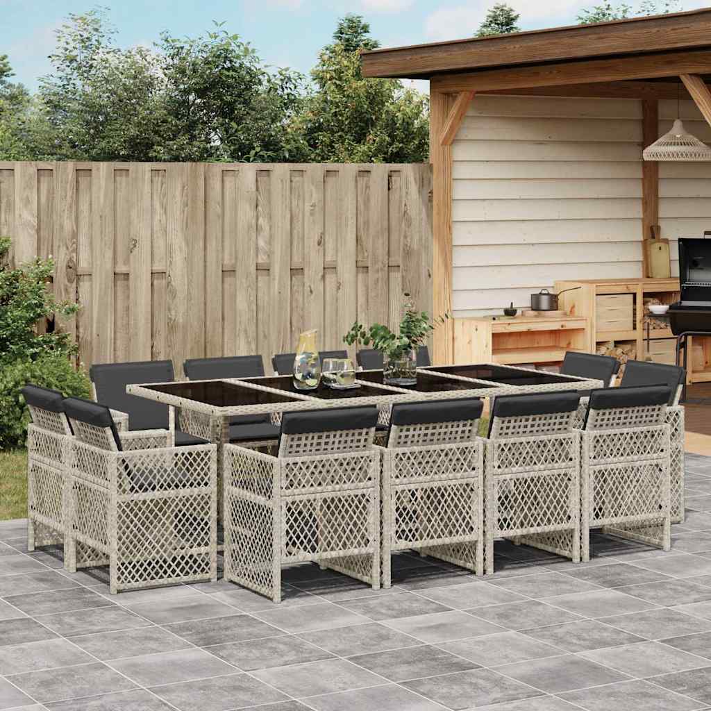 15-Delige Tuinset Met Kussens Poly Rattan
