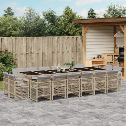 15-Delige Tuinset Met Kussens Poly Rattan
