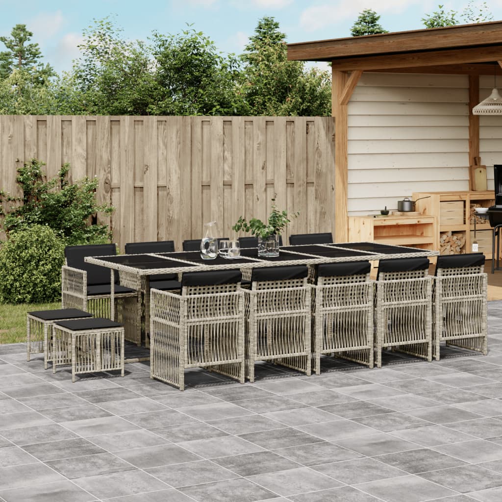 13-Delige Tuinset Met Kussens Poly Rattan