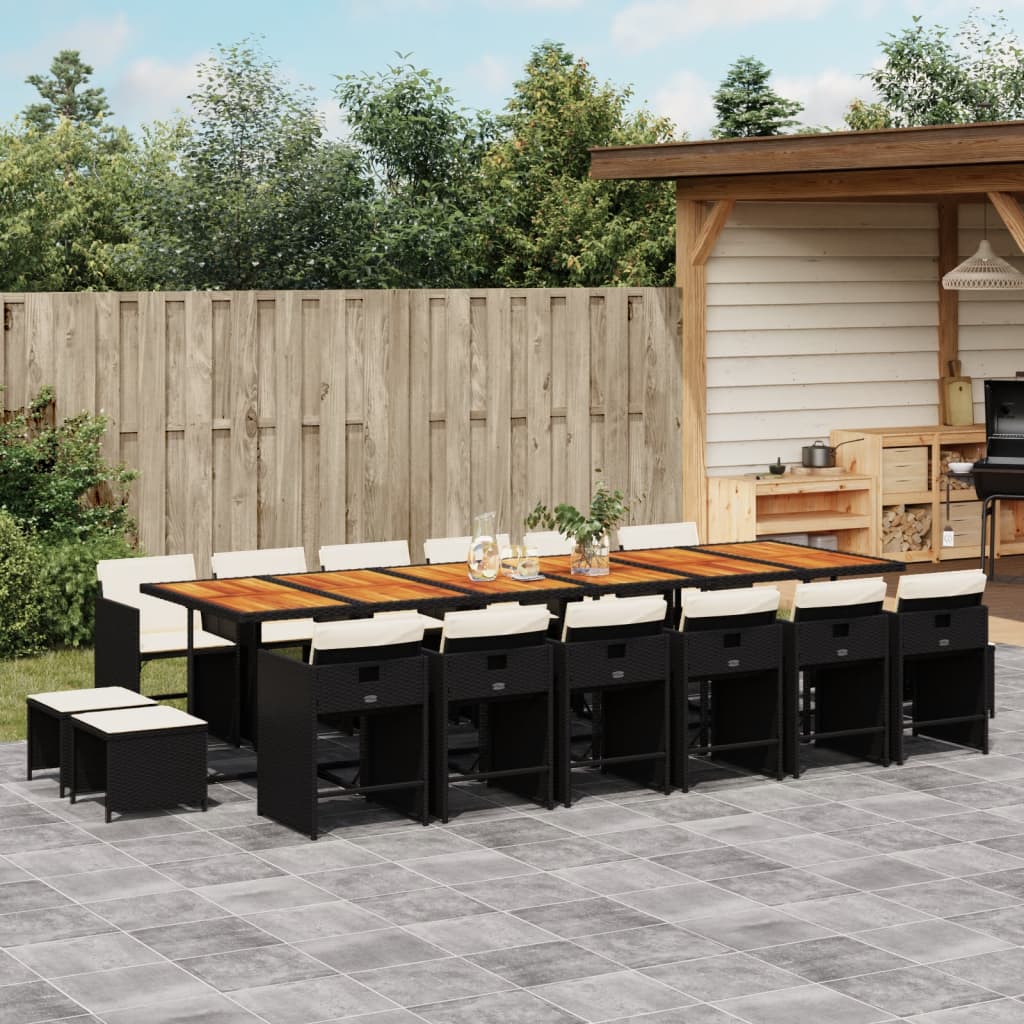 9-Delige Tuinset Met Kussens Poly Rattan