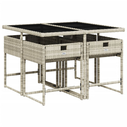 5-Delige Tuinset Met Kussens Poly Rattan