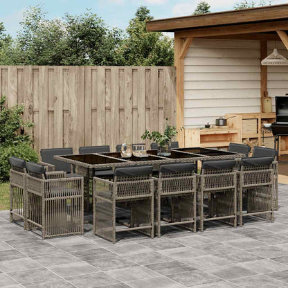 15-Delige Tuinset Met Kussens Poly Rattan