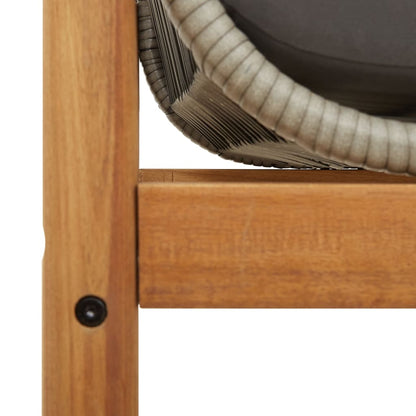 Tuinbank Met Kussen Poly Rattan Acacia