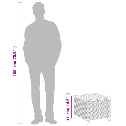 Tuintafel 45X45X37 Cm Poly Rattan En Acaciahout