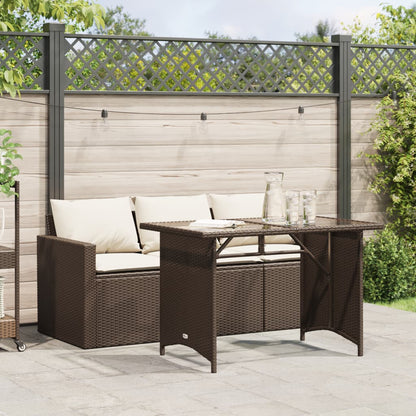 2-Delige Tuinset Met Kussens Poly Rattan