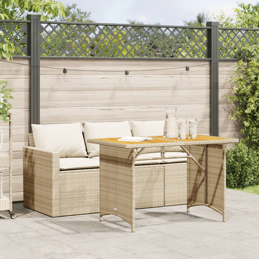 2-Delige Tuinset Met Kussens Poly Rattan