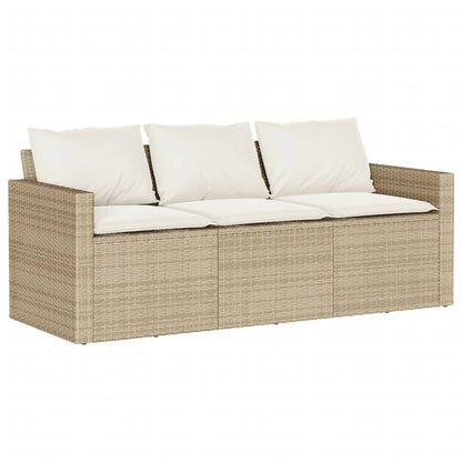 Tuinbank 3-Zits Met Kussens Poly Rattan
