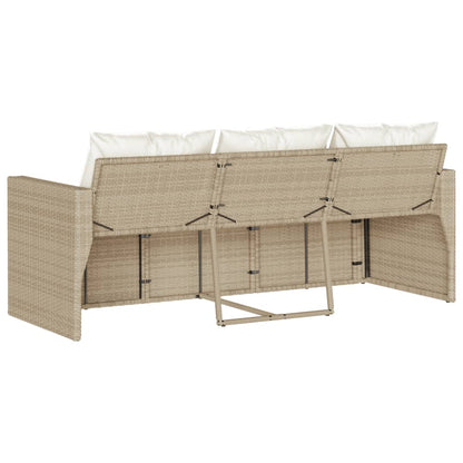 Tuinbank 3-Zits Met Kussens Poly Rattan