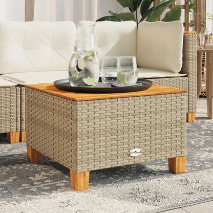 Tuintafel 55X55X36 Cm Poly Rattan En Acaciahout