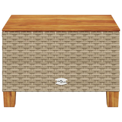 Tuintafel 55X55X36 Cm Poly Rattan En Acaciahout