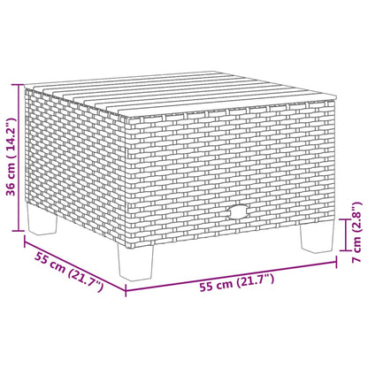 Tuintafel 55X55X36 Cm Poly Rattan En Acaciahout