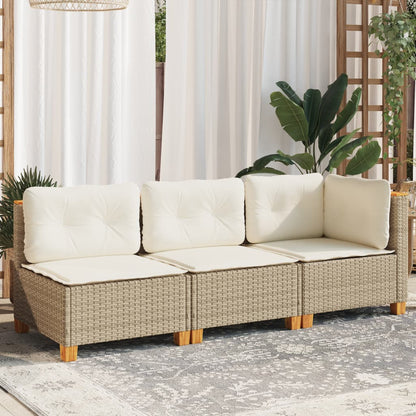 Tuinbank 3-Zits Met Kussens Poly Rattan