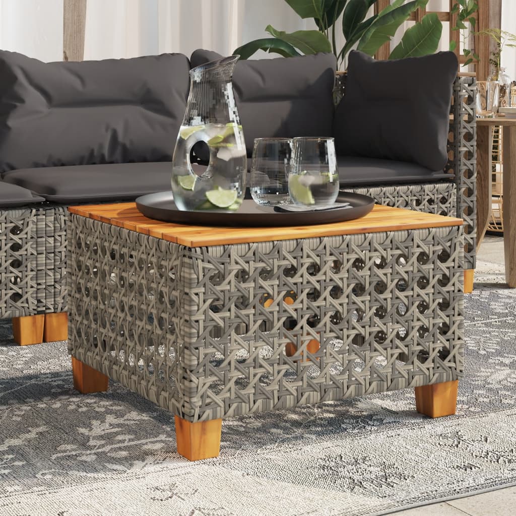 Tuintafel 55X55X36 Cm Poly Rattan En Acaciahout
