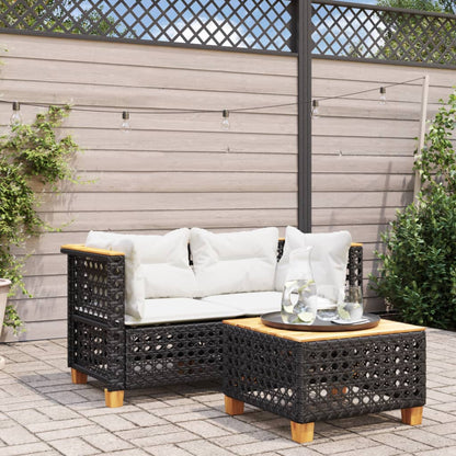 Tuinbank 3-Zits Met Kussens Poly Rattan