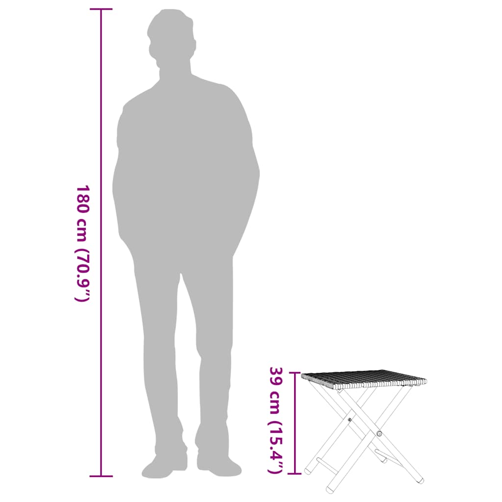 5-Delige Tuinset Inklapbaar Poly Rattan