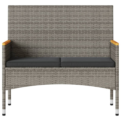 Tuinbank 2-Zits Met Kussens En Tafel Poly Rattan