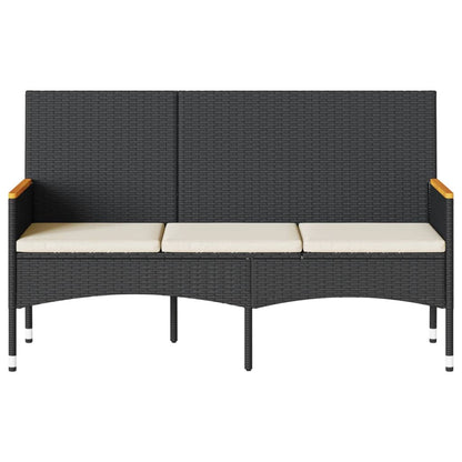 Tuinbank 3-Zits Met Kussens Poly Rattan