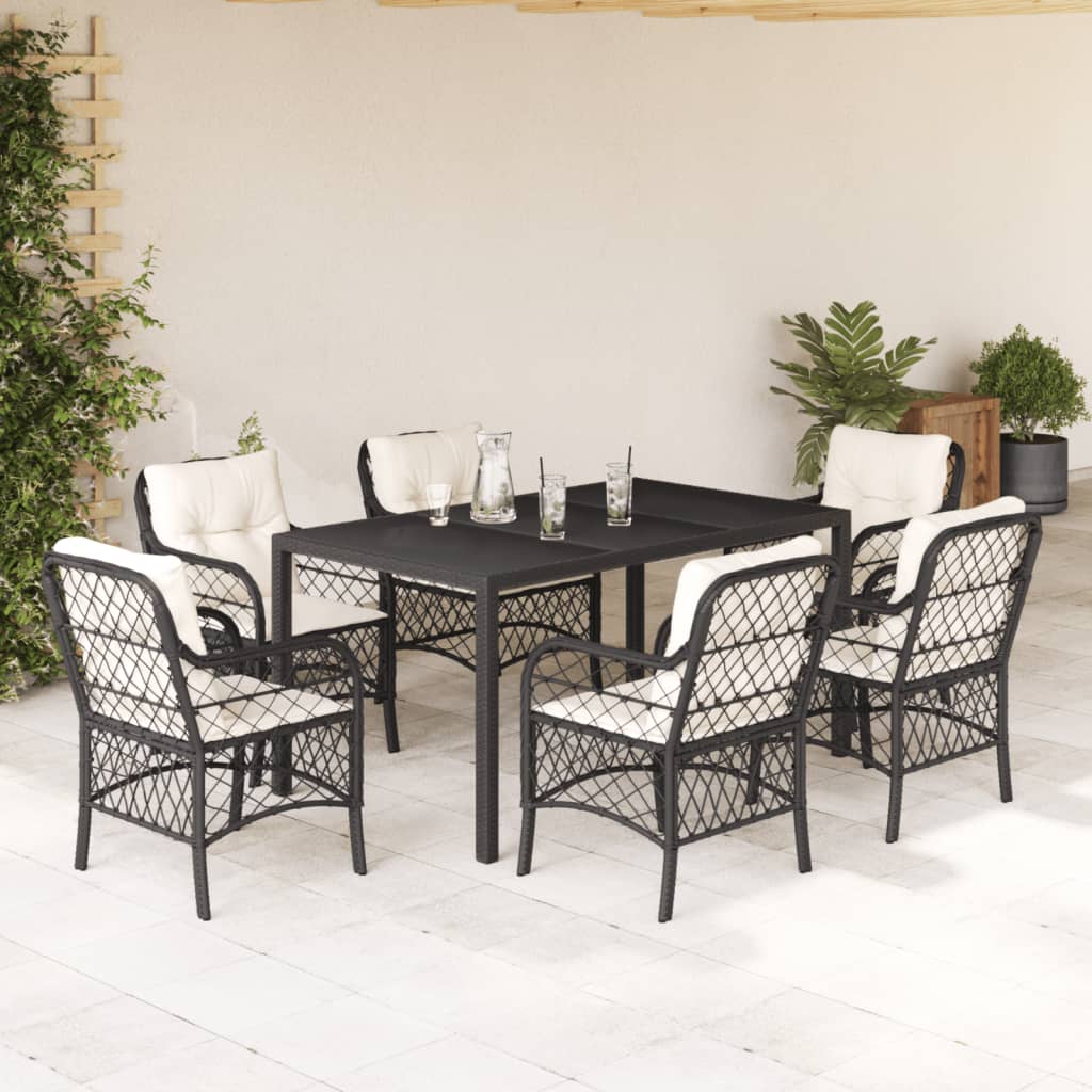 7-Delige Tuinset Met Kussens Poly Rattan