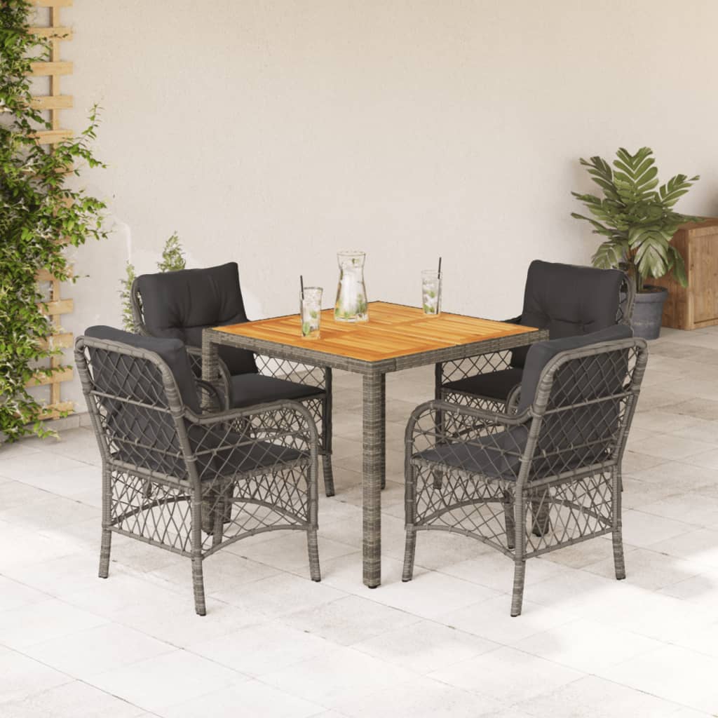 7-Delige Tuinset Met Kussens Poly Rattan