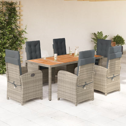5-Delige Tuinset Met Kussens Poly Rattan Grijs