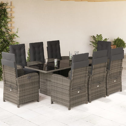 9-Delige Tuinset Met Kussens Poly Rattan