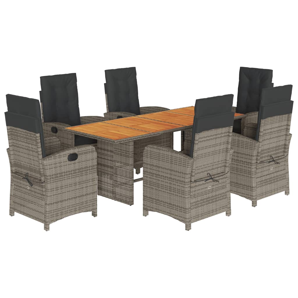 7-Delige Tuinset Met Kussens Poly Rattan