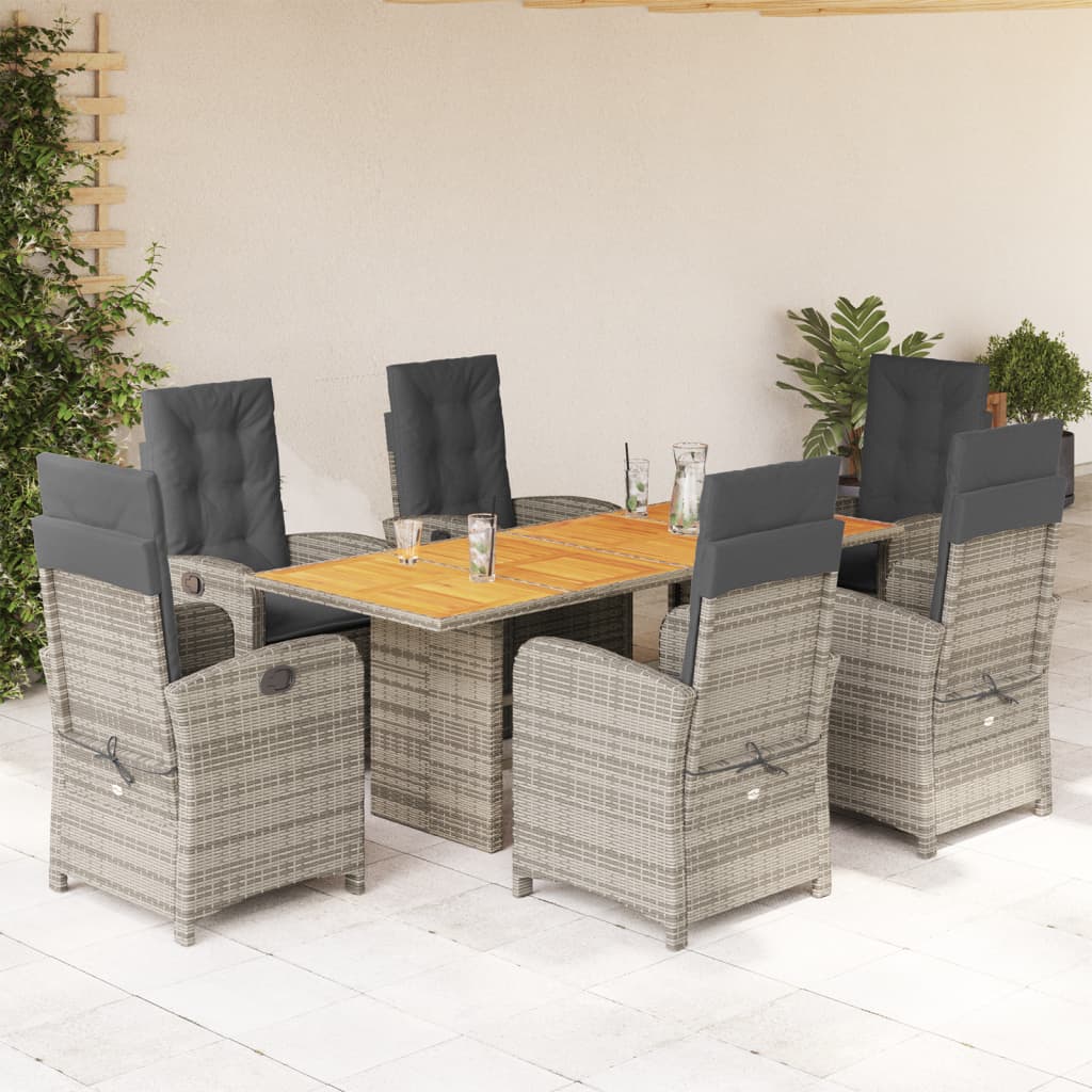 7-Delige Tuinset Met Kussens Poly Rattan
