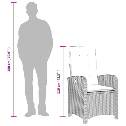 9-Delige Tuinset Met Kussens Poly Rattan