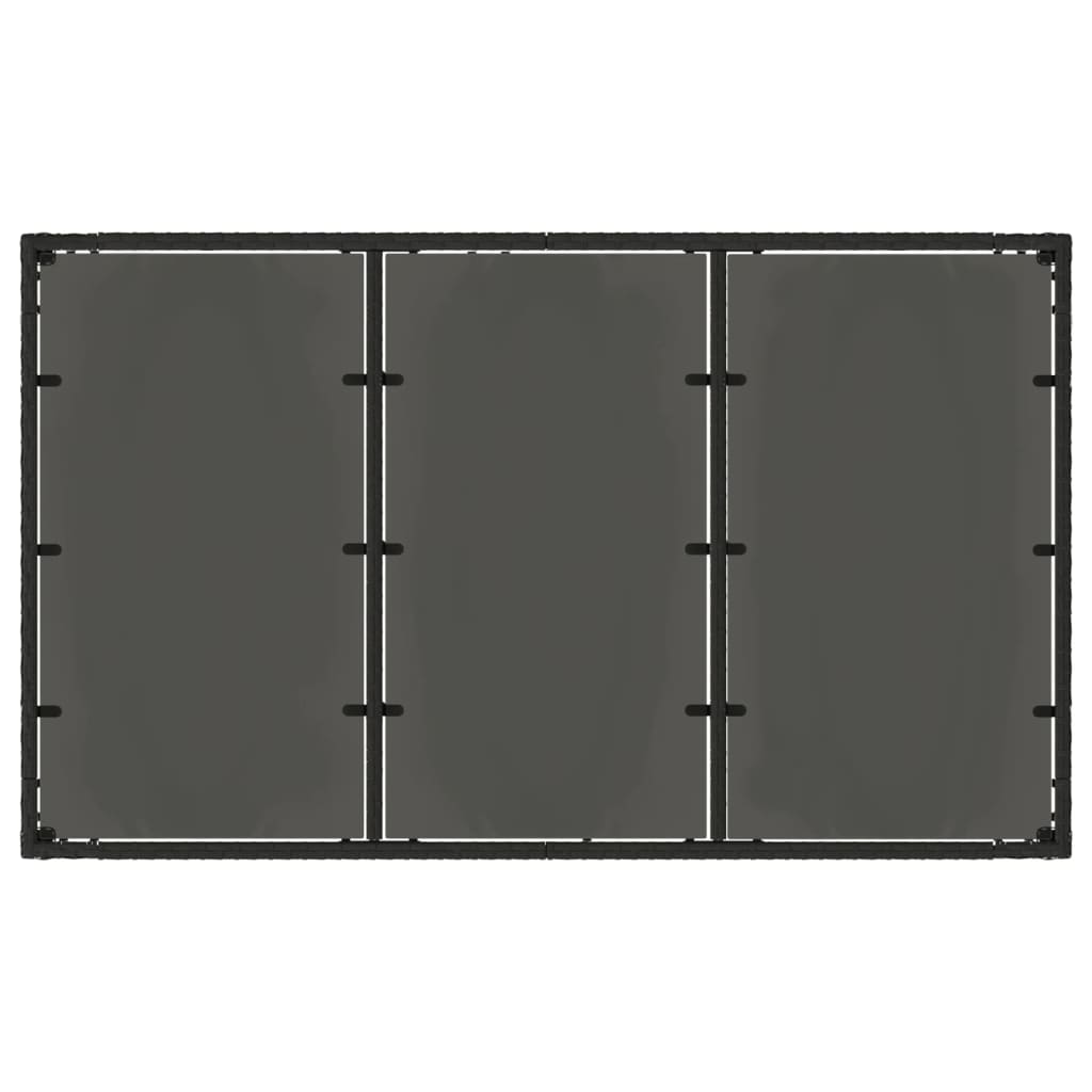 Tuintafel Met Glazen Blad Poly Rattan Zwart