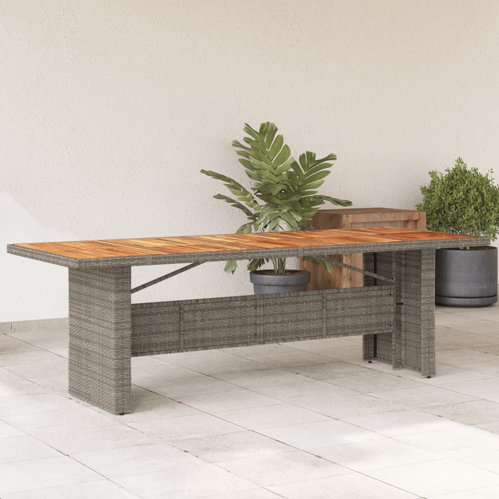 Tuintafel Met Glazen Blad Poly Rattan Grijs