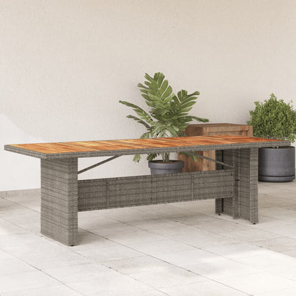 Tuintafel Met Glazen Blad Poly Rattan Grijs